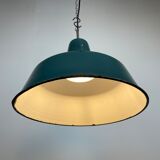 Industrial Green Enamel Factory Pendant Lamp, 1960s