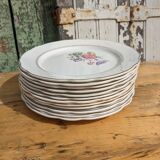 Set of 12 flat plates Digoin Sarreguemines