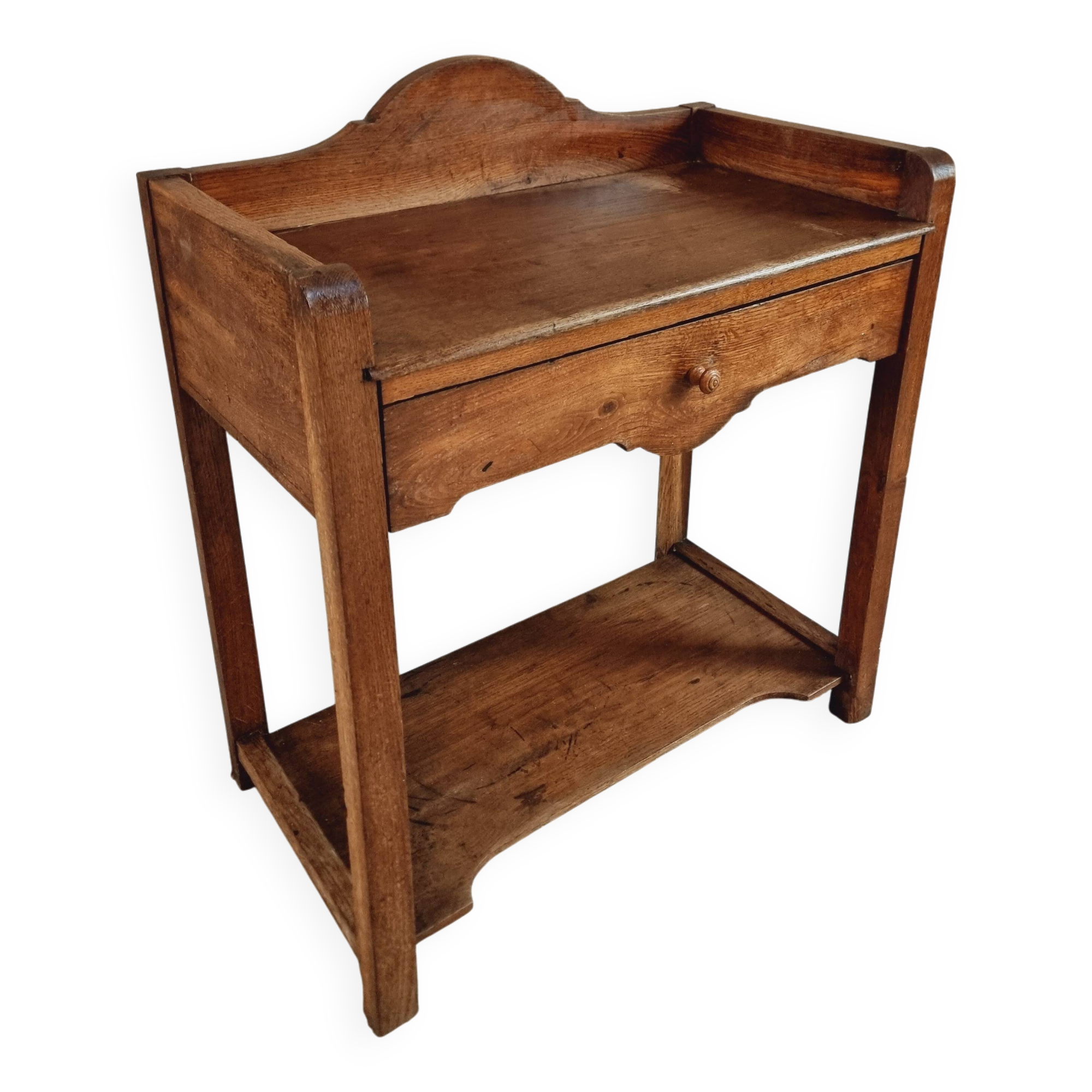 Antique Oak Washbasin Console – 1900-1920