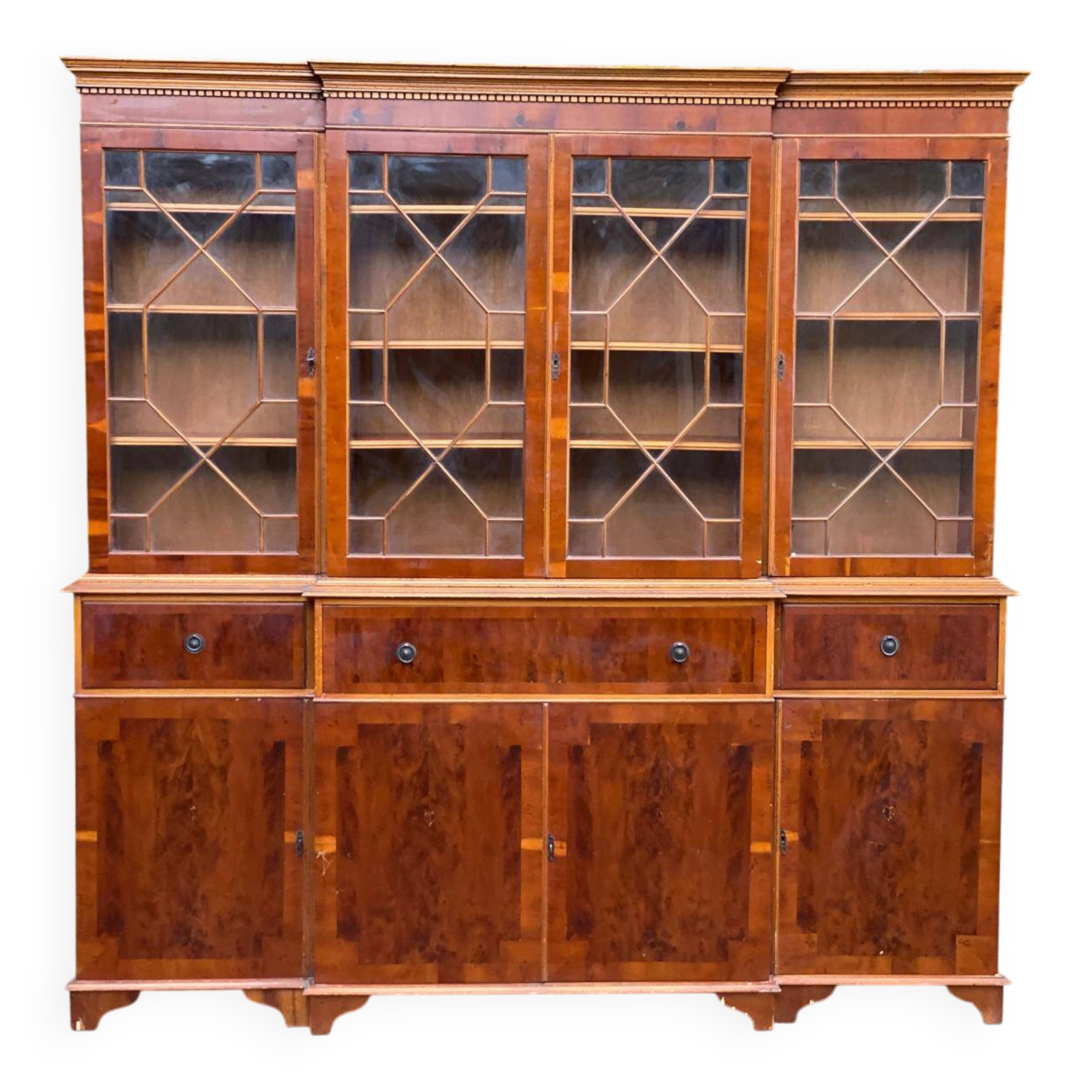Grand Meuble Bibliothèque / Secrétaire d'Angleterre Style Regency — Bois No