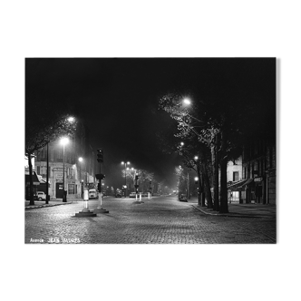 Paris en 1965 19ème arrondissement  avenue Jean Jaurès la nuit