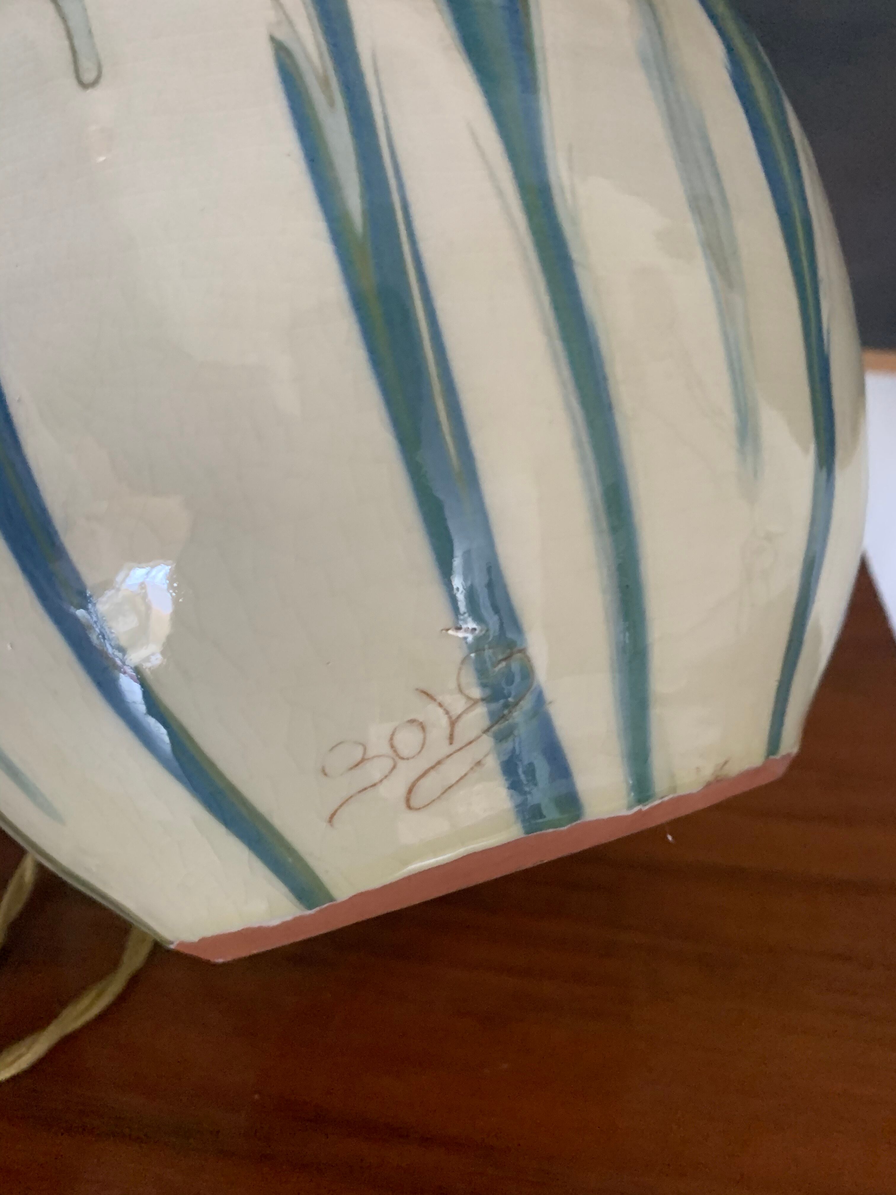 Vintage signed ceramic lamp