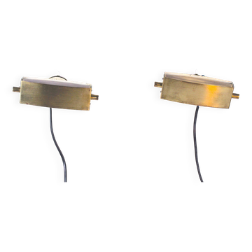 Paire d'appliques laiton, Lita France, années 1970