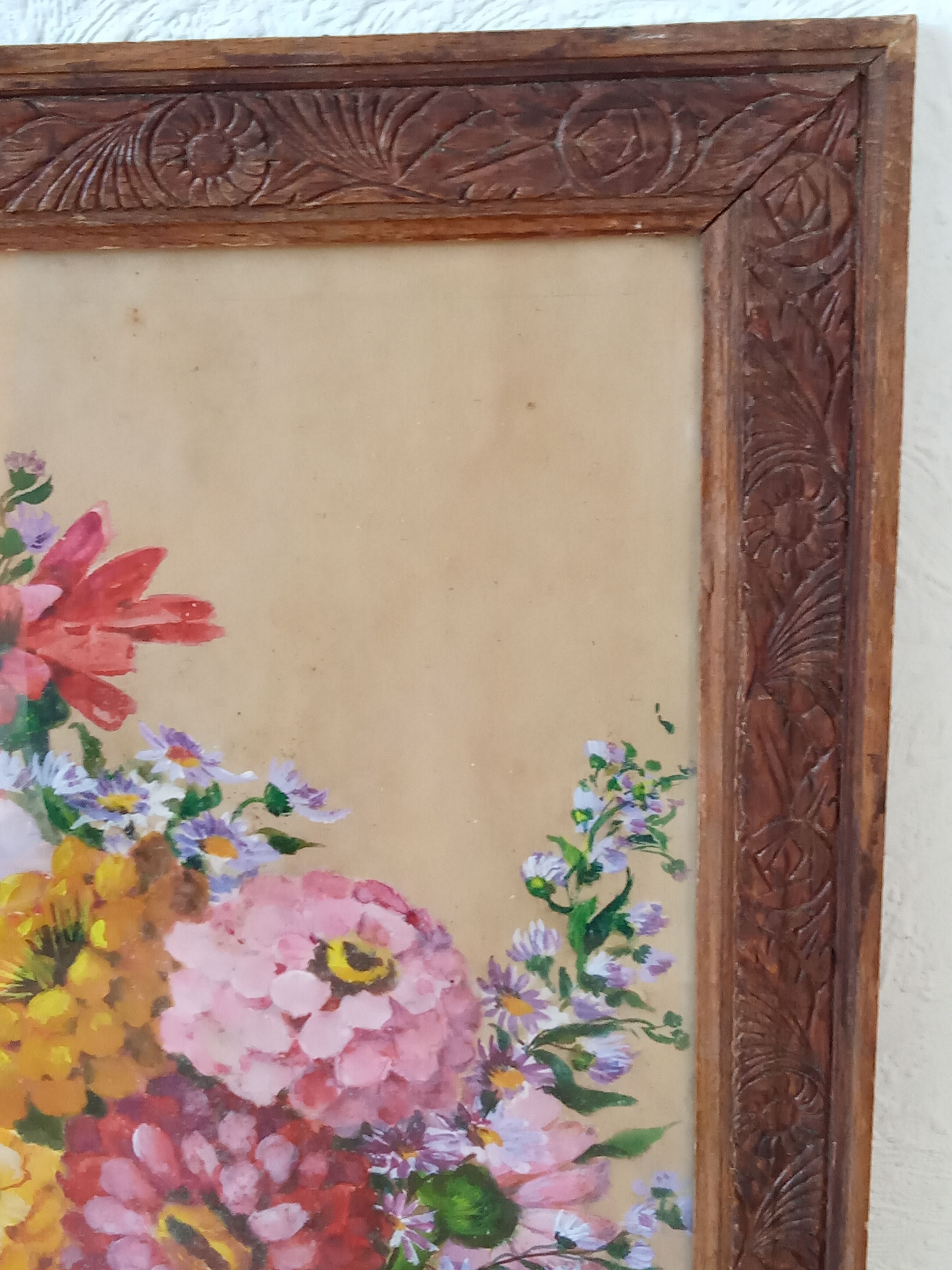 Bouquet painting with gouache