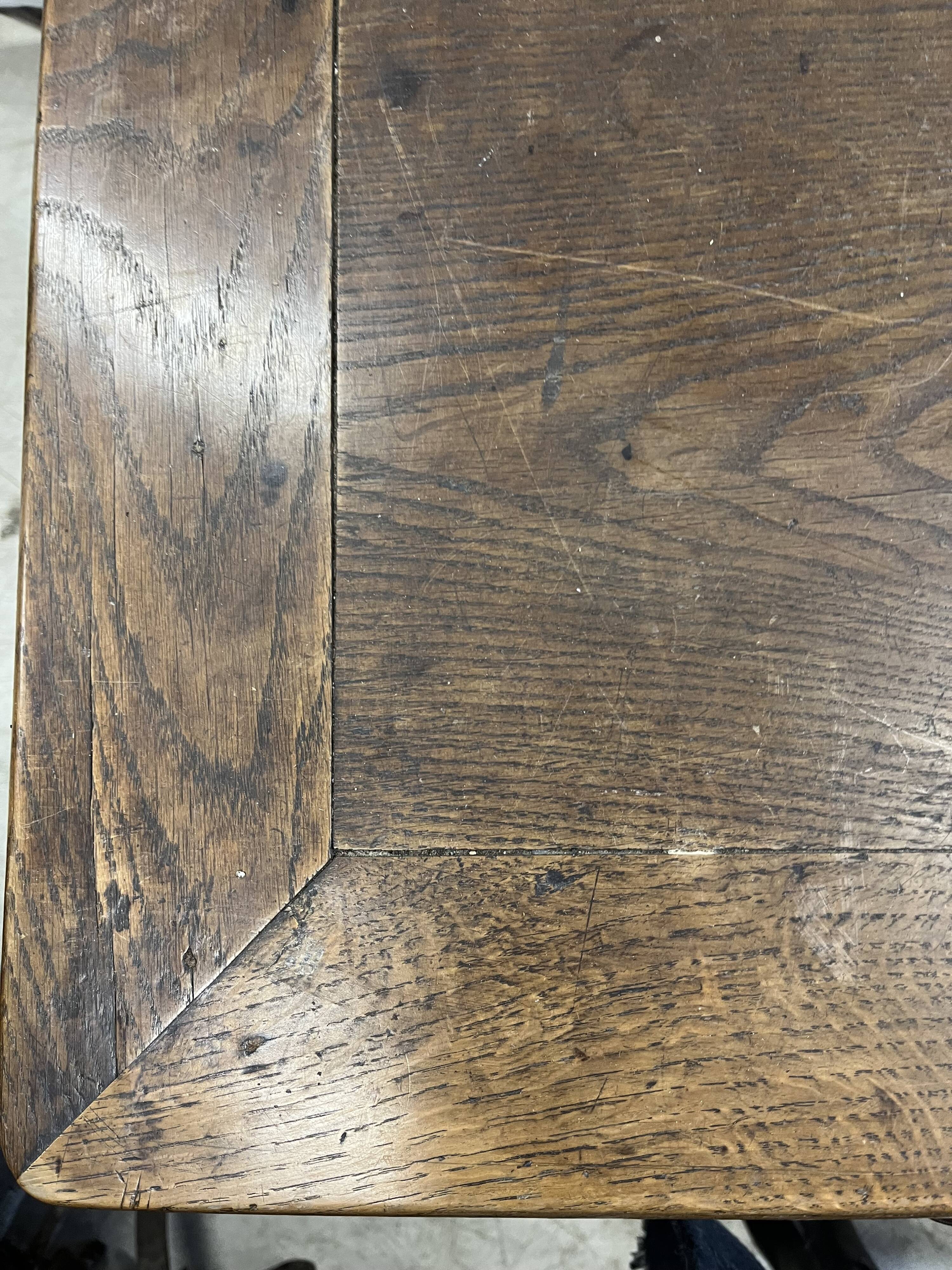 Wooden farmhouse table