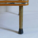 Vintage side table in brown formica