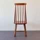 Set of 2 vintage solid wooden highback chairs
