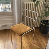 Chrome Bauhaus chair from the 70s – velvet seat (multiple available)