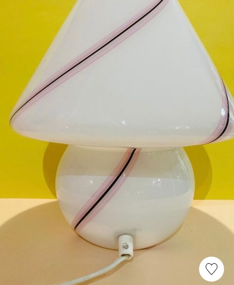 Lampe de chevet champignon en verre de murano