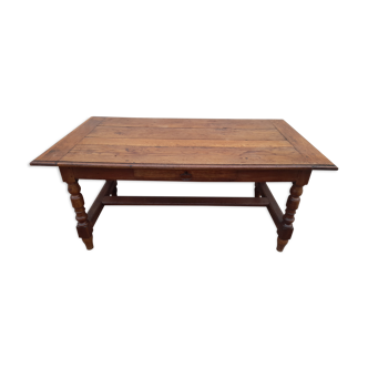 Table de ferme rustique en chêne 19ème -1m59