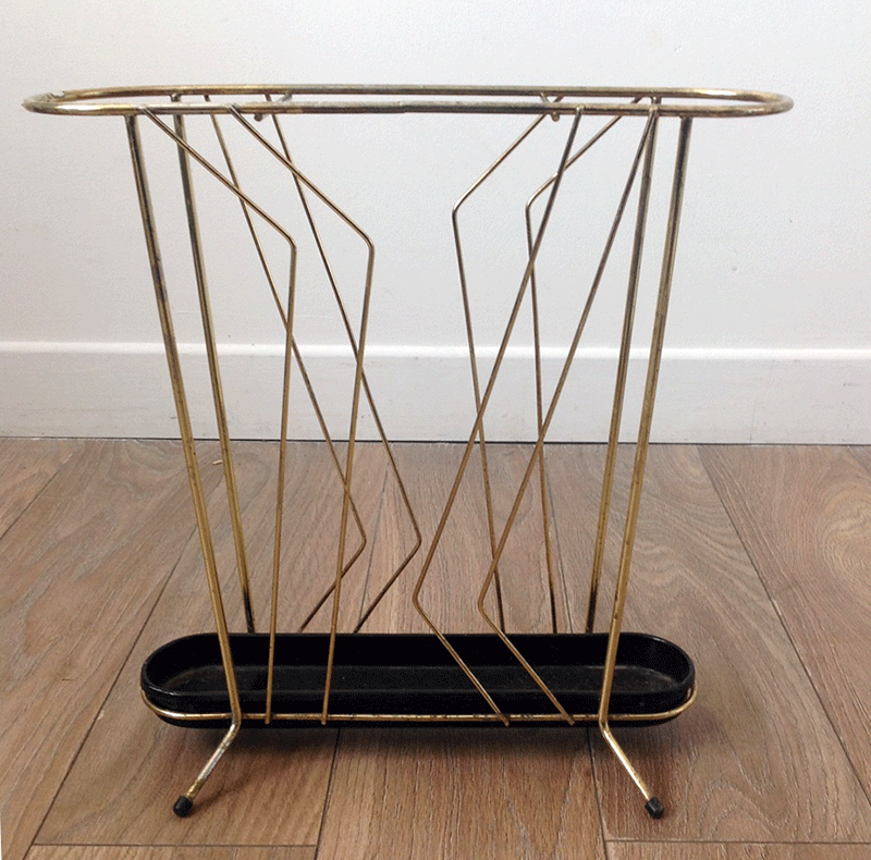 Golden metal umbrella holder