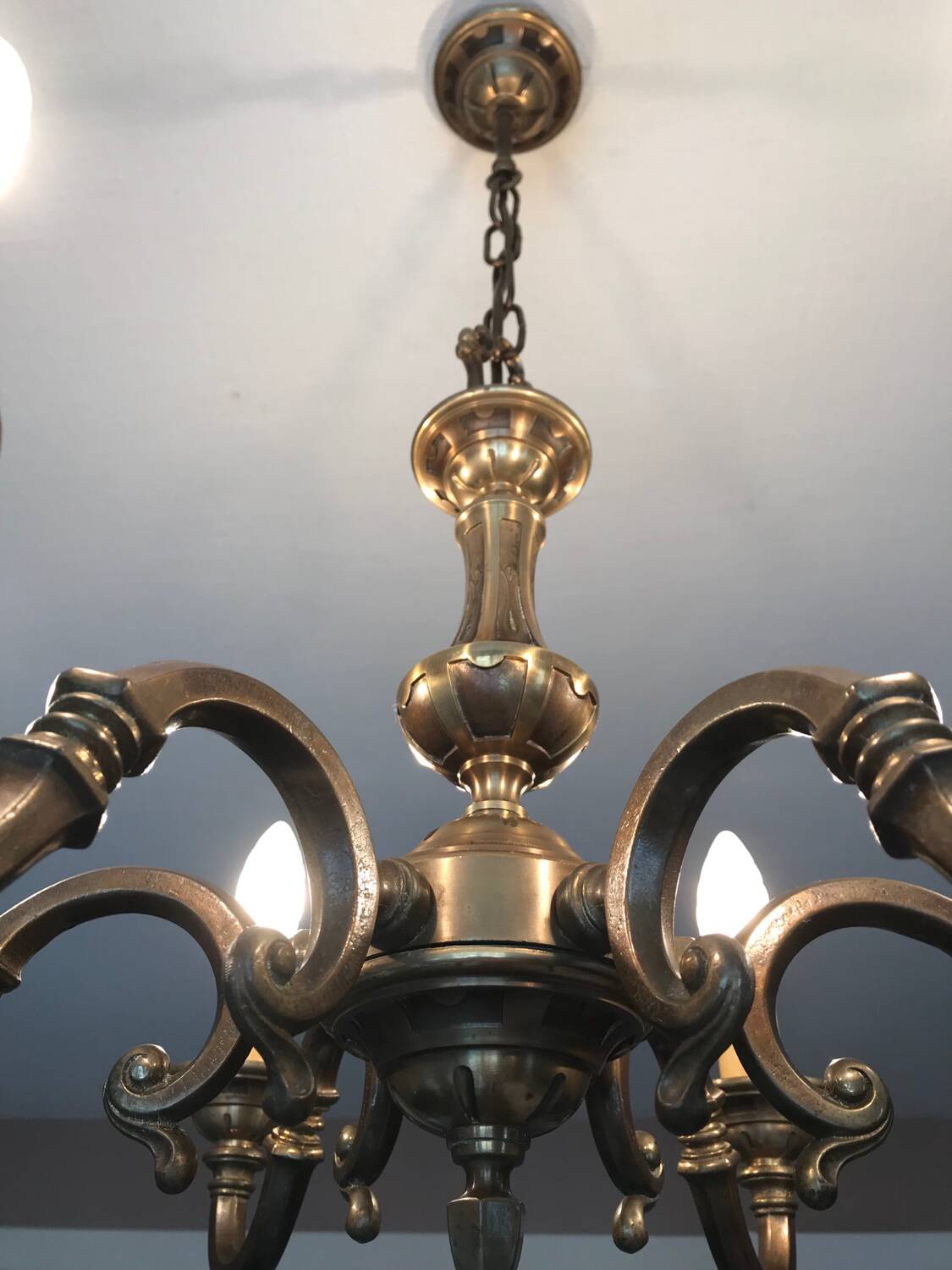 Lustre bronze 6 branches néoclassique