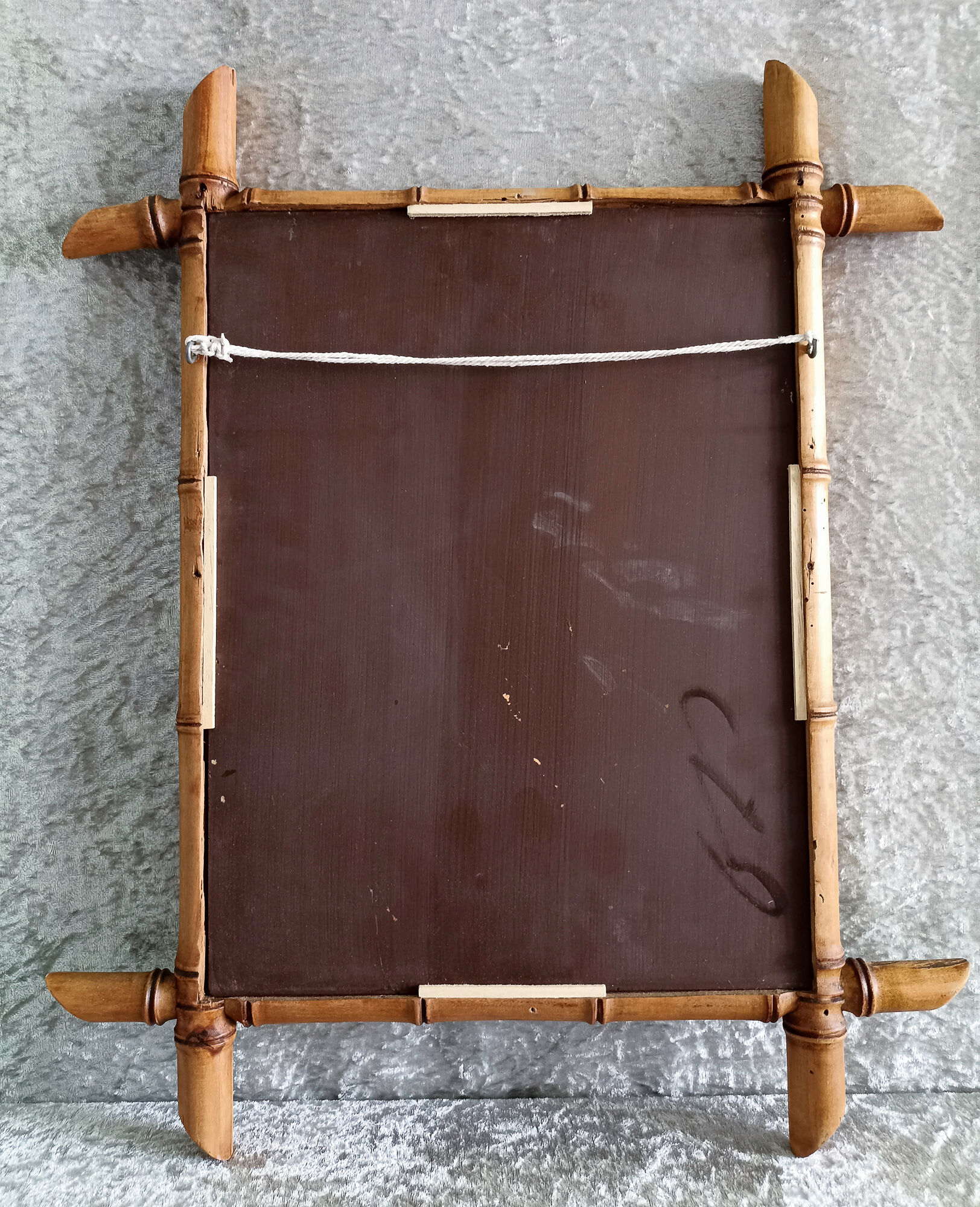 Wooden wall mirror imitation bamboo 43x50cm