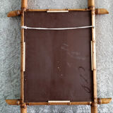 Wooden wall mirror imitation bamboo 43x50cm