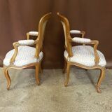 Pair of Louis XV-era convertible armchairs