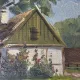 Vintage Farmhouse Landscape Oil Painting