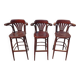 Lot de 3 tabouret de bar bistrot - bois - vintage
