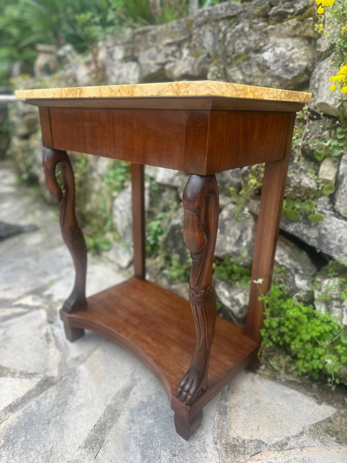 Paire de consoles de Acajou de style Empire XXème siècle