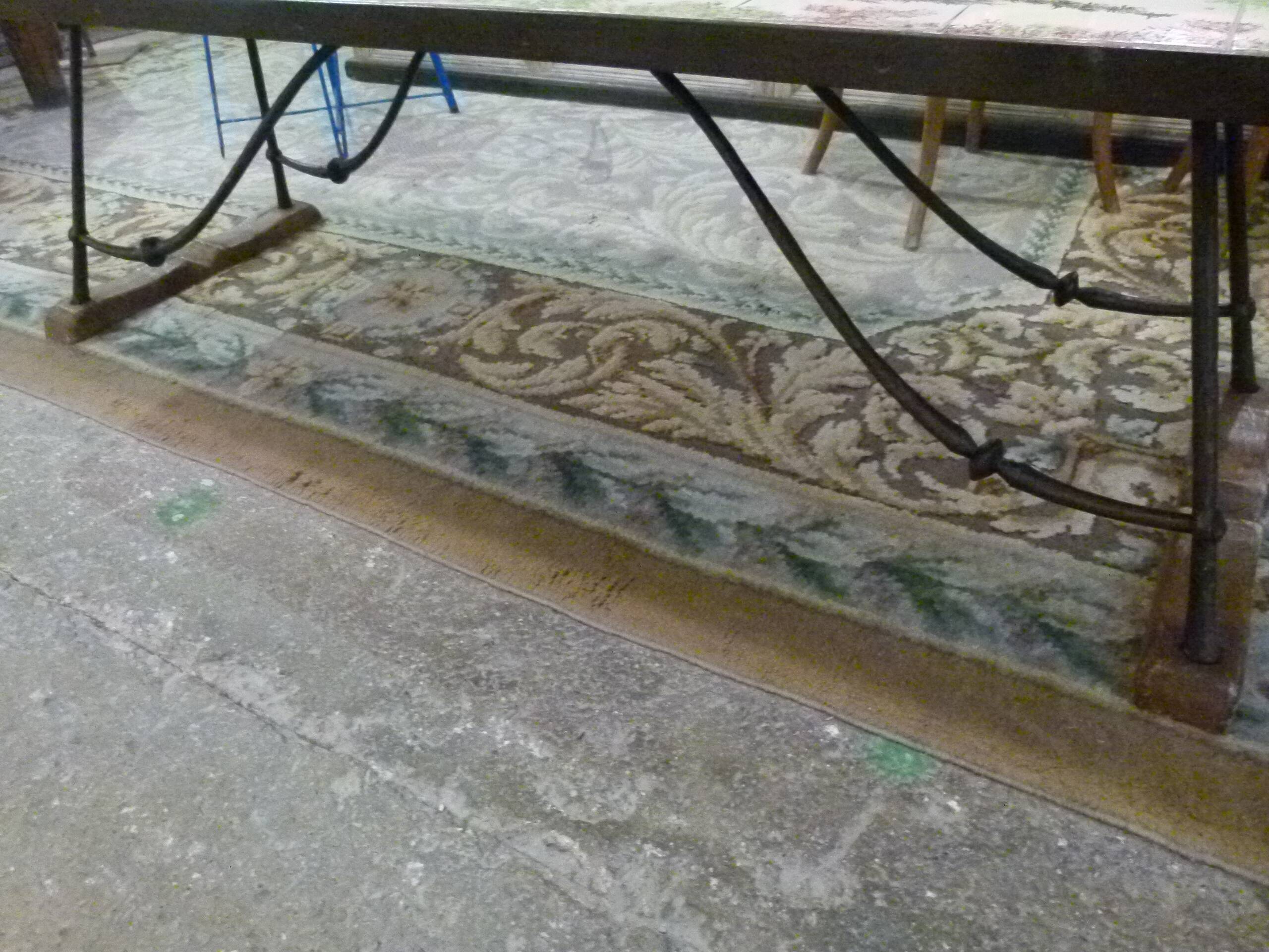 Ceramic coffee table with fish patterns