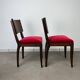 2 chaises art déco, velours rouge et palissandre