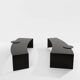 Gilles Derain pair of metal coffee tables edition Lumen 1986