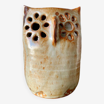 Vase vintage en céramique figurant une chouette