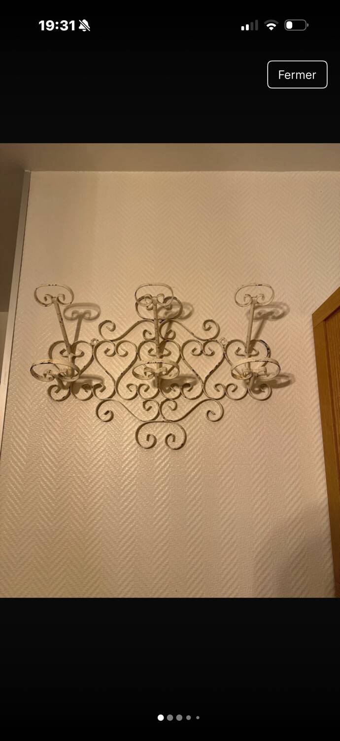 Vintage wrought iron coat rack