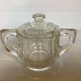 Ancien sucrier verre moulé à facettes