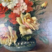 Oil on Canvas Painting Floral Still Life, French School, Paris, Early