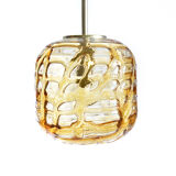 Golden Glass Ceiling Light by Doria, Germany 1970s