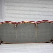 1950s, Danish 3-seater sofa, furniture velour, ash wood, mesh.