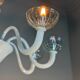 Venetian chandelier in white and colourless Murano glass, circa 1990.