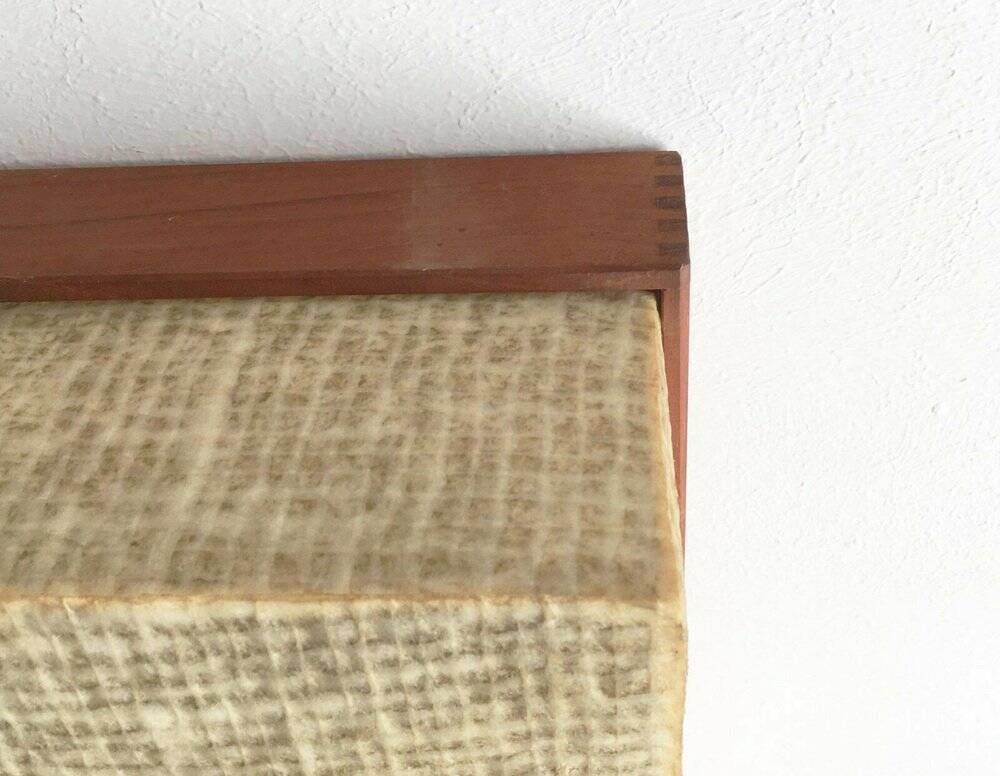 Mid-Century Minimalist Cocoon Ceiling Lamp in Teak, 1960s