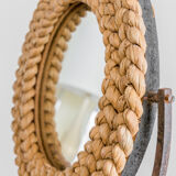 Mirror psyche in rope and wrought iron 60s