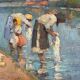 Édouard Cortes, (1882-1969), “Washerwomen”, oil on canvas