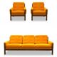 Mid-century retro vintage Czech seating set (armchairs and sofa), 1970s