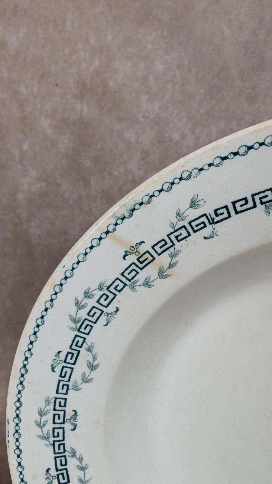 Lot de 4 assiettes creuses anciennes Gien – Terre de Fer modèle Austerlitz