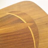 Table vintage tripod marquetry, France 1950 's