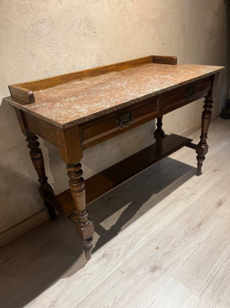 Wood and marble washstand, 19th century.