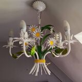 Lustre fer forgé fleurs marguerites