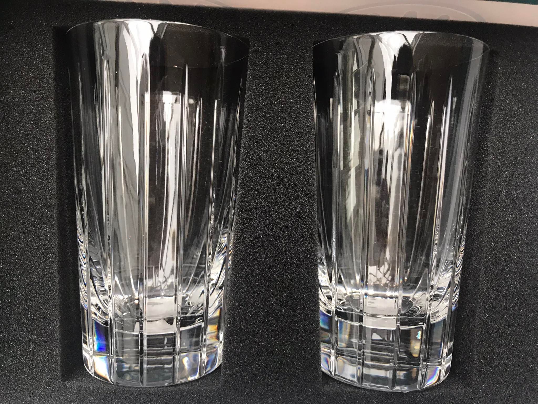 2 Christofle crystal glasses