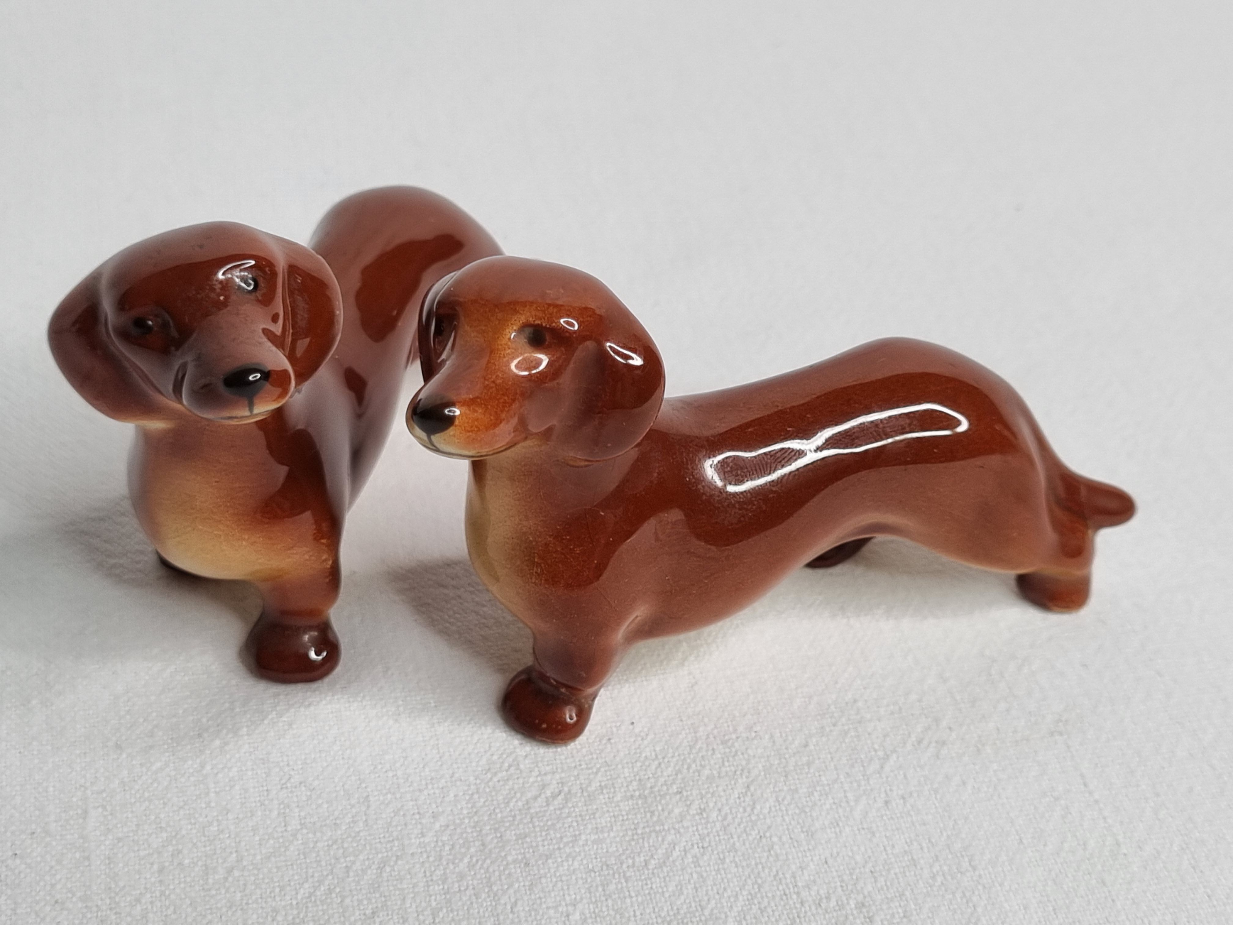 Set of three porcelain puppies