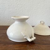 Antique white ironware soup tureen from the end of the 19th century