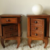 Pair of old walnut bedsides