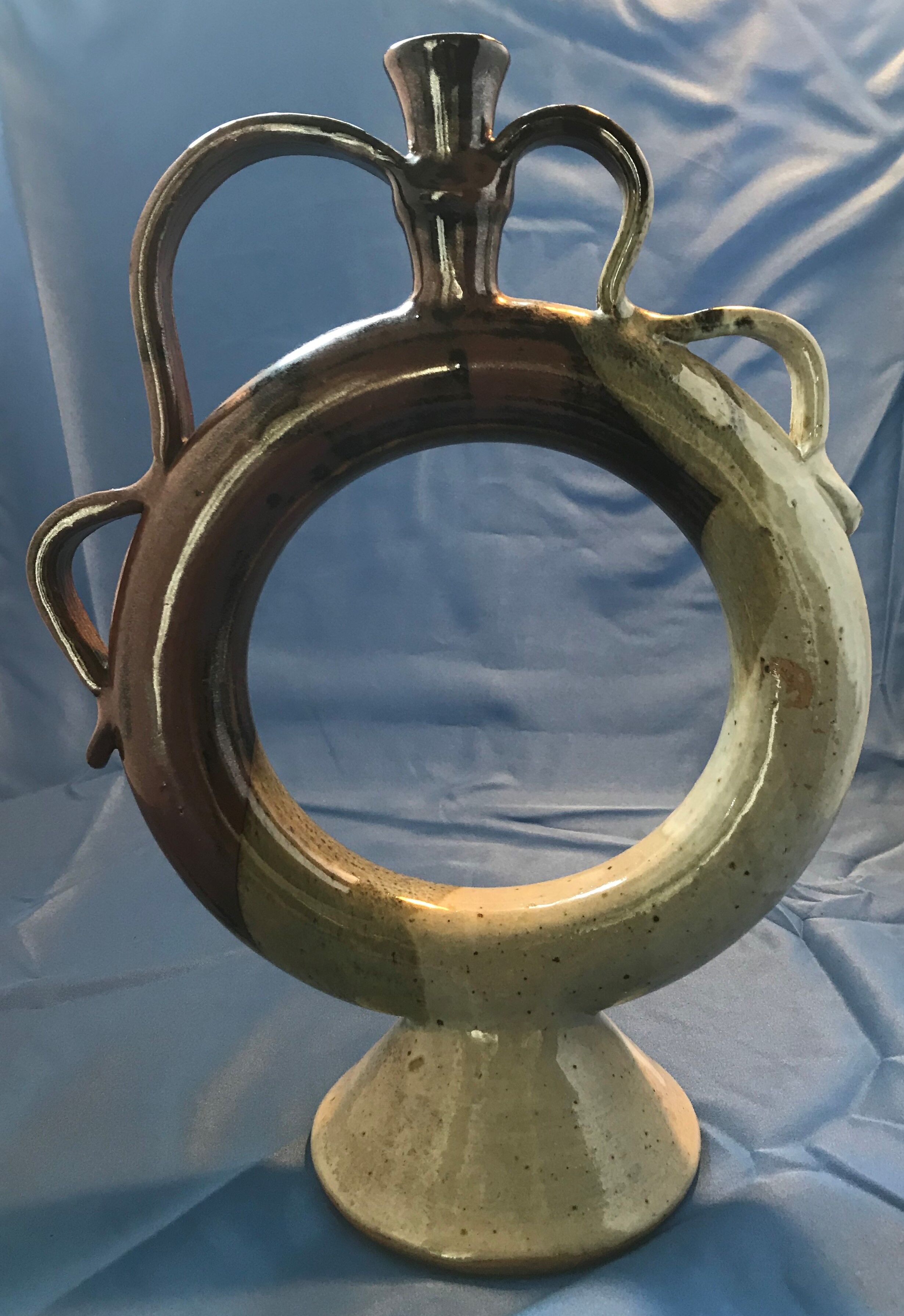 Enamelled ceramic soliflore, unknown signature