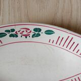 Ravier en céramique ancien, plat à ravier Digoin Sarreguemines, France. Motif floral