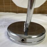 Lampe globe vintage métal chromé et opaline, à poser ou à fixer au mur