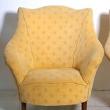 Pair of yellow vintage armchairs