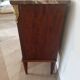 pretty Louis XVI Style bedside cabinet - 1 drawer - 1 Elm Burl marble tray door