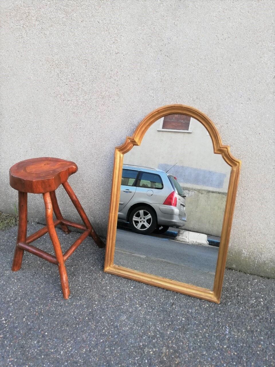 Miroir néoclassique doré vintage 53x80cm